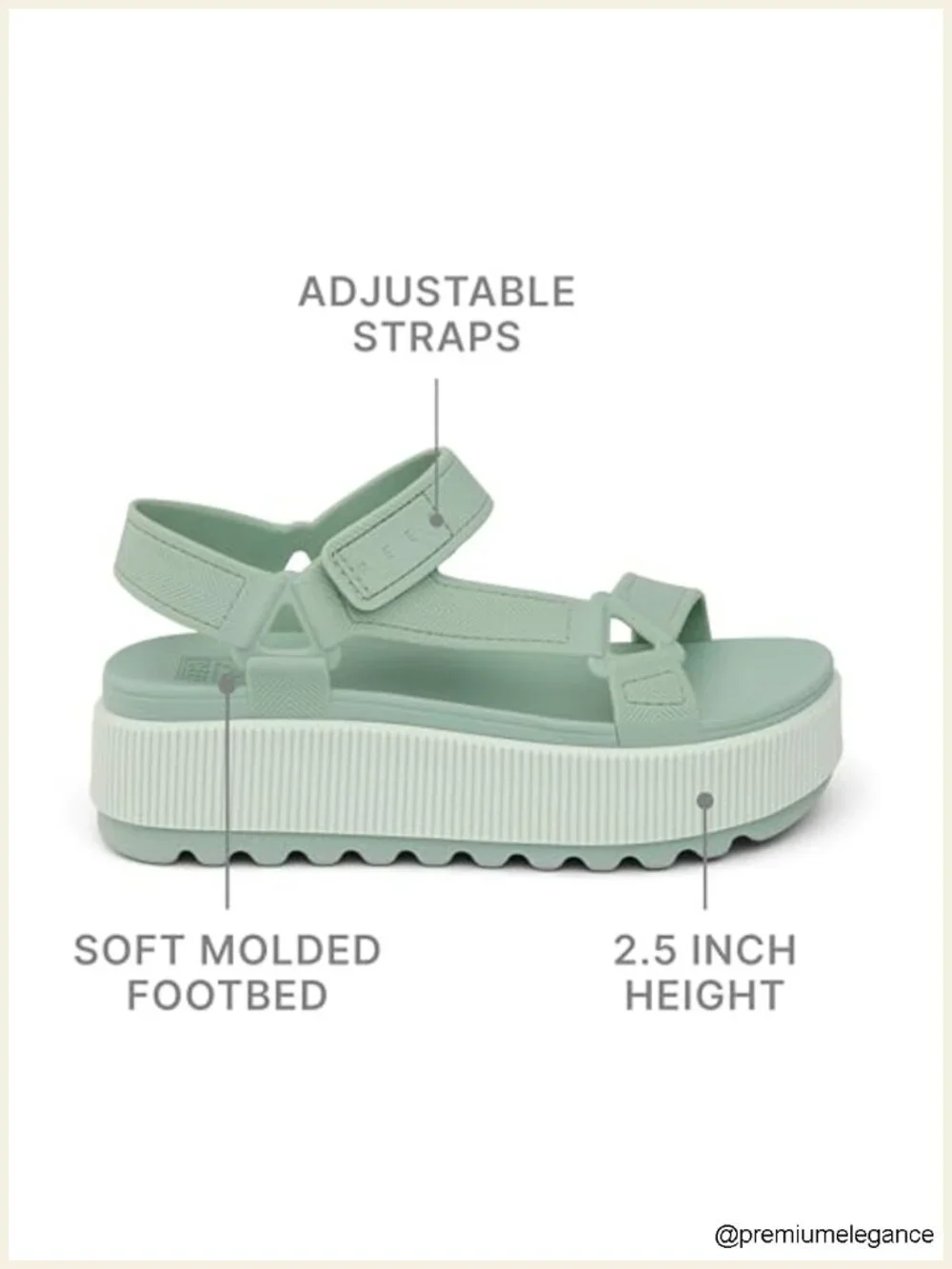 Women's Platform Sandals with Adjustable Instep Strap